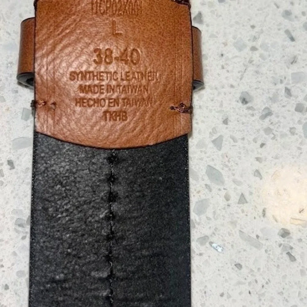 Columbia‎ Mens Brown Synthetic Leather Belt Size 38-40 Casual Outdoor Stitched